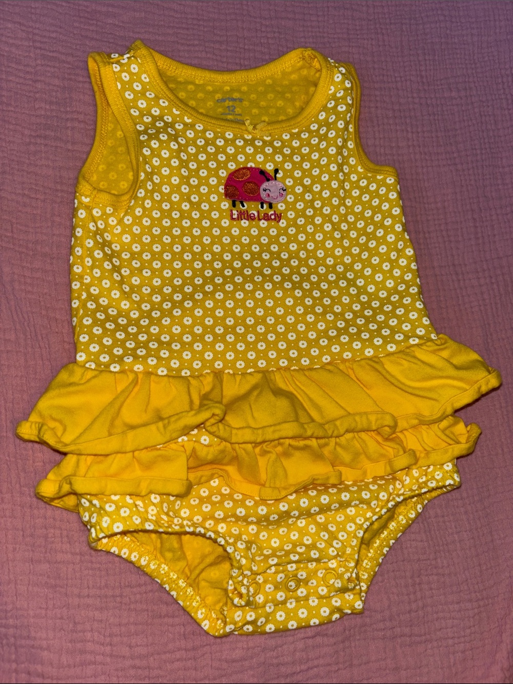 Carter's Yellow Ladybug Ruffle Romper